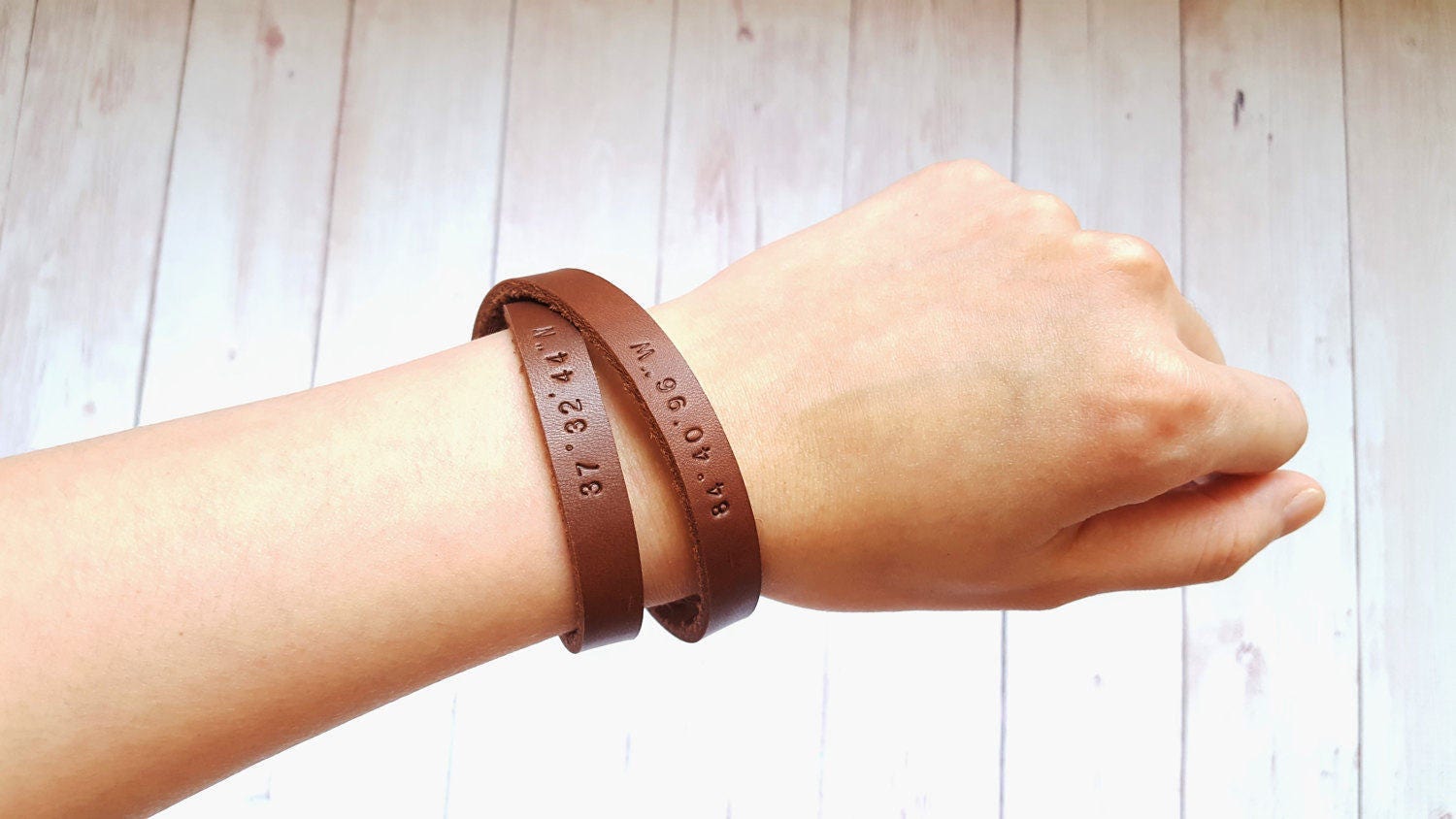 Personalized Leather Bracelet - Custom Message Double Wraps Bracelet …