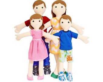 Educational Family _ Anatomically Correct Family set of 4 dolls for Sexual education and prevention of child sexual abuse. Handmade dolls