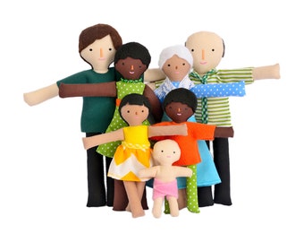 wooden dolls house family with baby