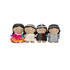 Handmade Doll Family of Five: Chilean Miniature Dolls