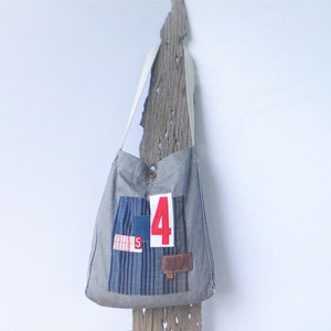 TorMake,Vintage Japanese hickory denim bag,upcycled bag,Recycled bag,crossbody bag ,patchwork bag,handicraft