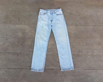 Vintage 80s Levis 505 Jeans: USA Made Orange Tab Denim (W33 L29