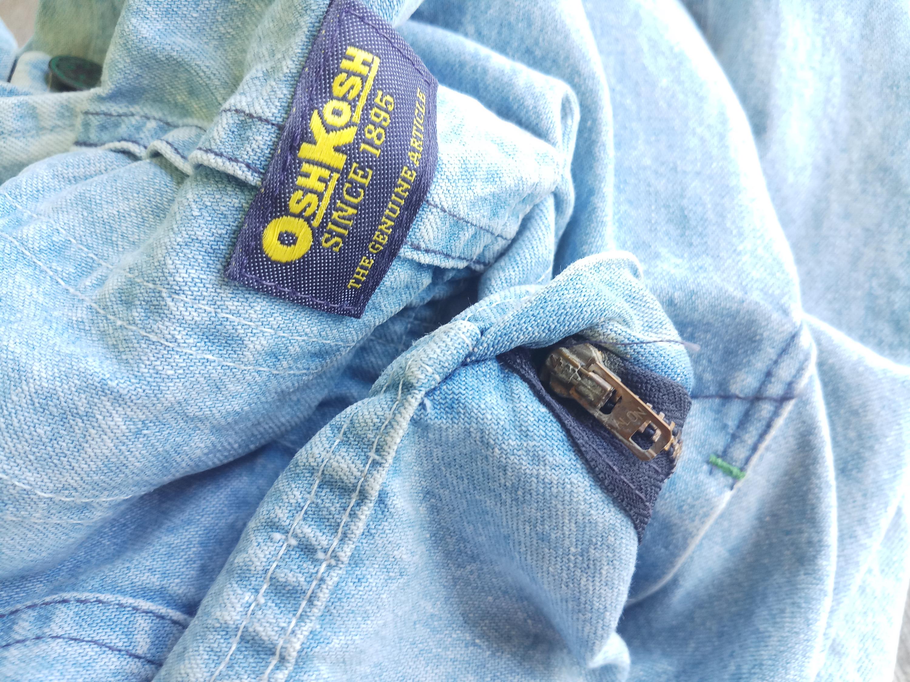 Vintage 70s Oshkosh Denim Overalls: Faded Blue, Talon Zipper, Made