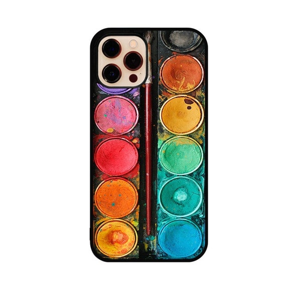 Watercolour Palette Case, Silicone case for Apple iPhone 14, 13, 12, Samsung Galaxy S22, S21, S21, Google Pixel 5, 4, 3A