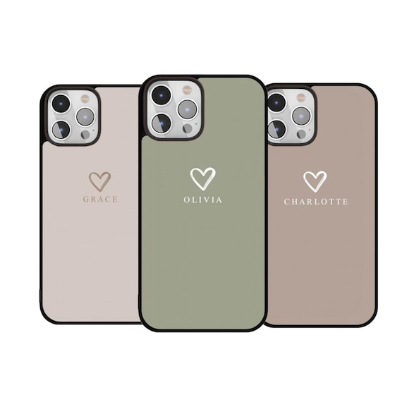 Personalized Pastel Phone Case, Initial Heart Design