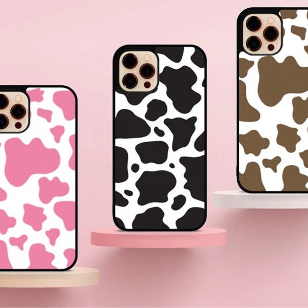 Cow Print Phone Case, Animal Print Cover fit for iPhone 15, 14 Pro, 13, 12, 11, XR, & Samsung S23 Ultra, S22, S21, Google Pixel 7 Pro, 7, 6