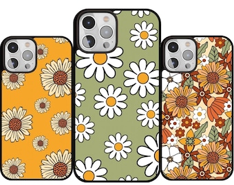 Retro 70s Floral Phone Case: Groovy Silicone Cover for iPhone, Samsung, Pixel