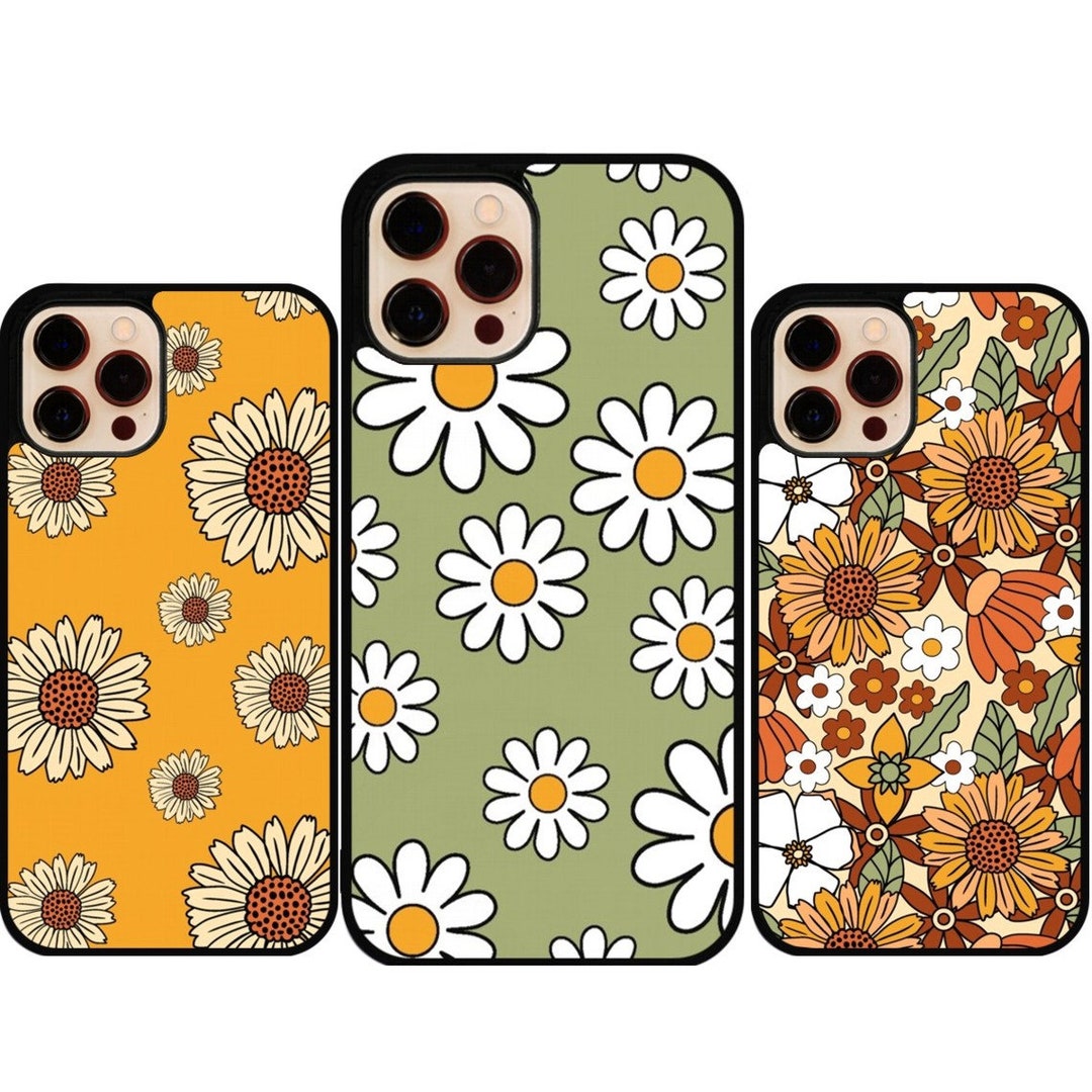 Groovy Retro 70s Flowers Phone Case available in Iphone and Etsy UK
