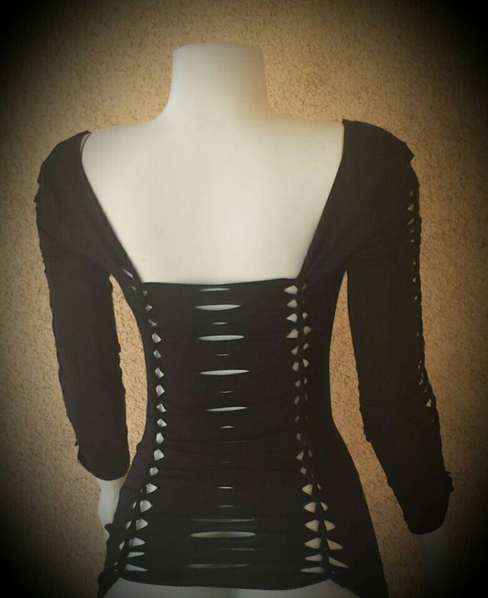 Long Sleeve Black Cut up Tshirt Inspired by Adam Saaks. Etsy