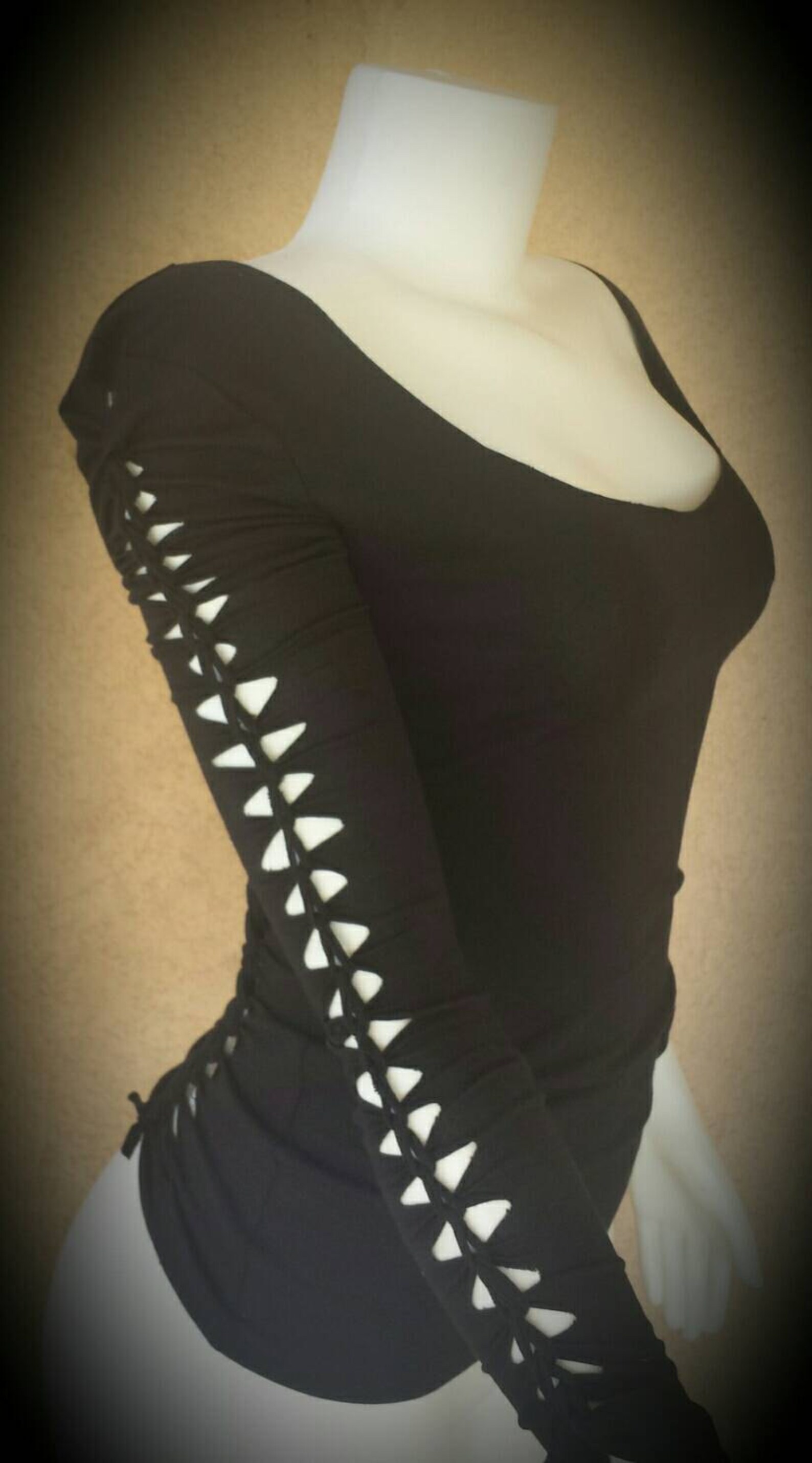 Long Sleeve Black Cut up Tshirt Inspired by Adam Saaks. Etsy