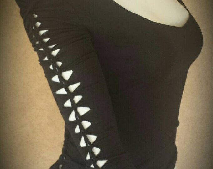 Long Sleeve Black Cut up Tshirt Inspired by Adam Saaks. Etsy