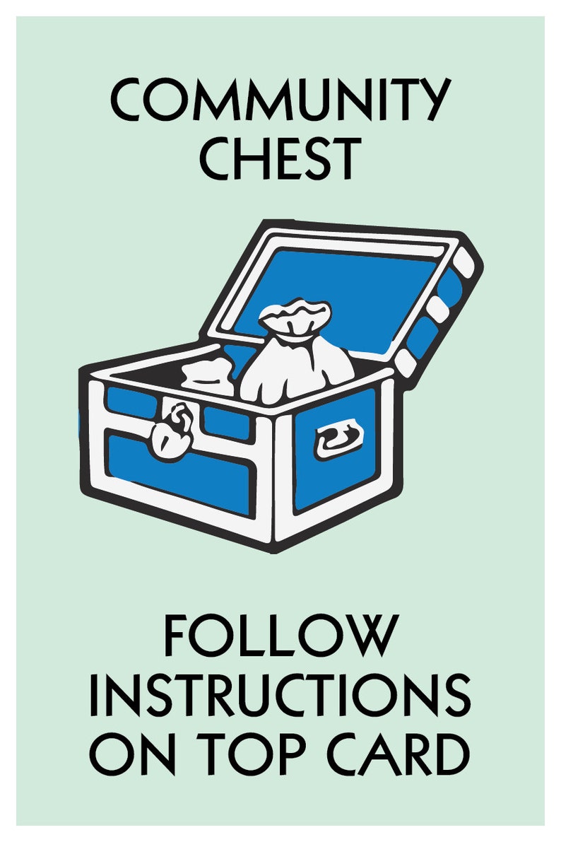 Monopoly Inspired Poster Set Wall Decor Community Chest Etsy