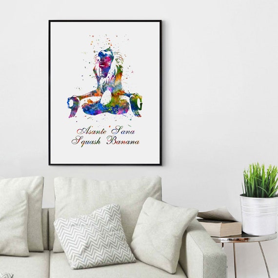 Asante Sana Squash Banana The Lion King Quotes Rafiki Wall Art Etsy