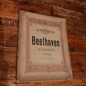 Circa 1890 BEETHOVEN Piano Music Book KONZERTE NO.1. C-dur. FRANz KULLAk