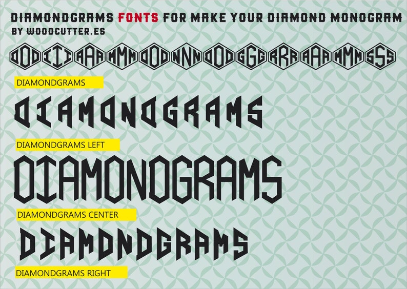 DIAMONDGRAMS complete SET FONT, make your Diamond Monogram imagen 2