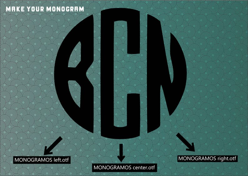 MONOGRAMOS COMPLETE FONT set for make your Monogram. imagen 2