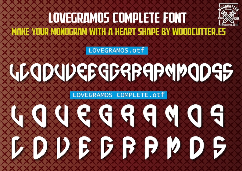 LOVEGRAMOS complete Font  Make your Monogram with Heart image 1