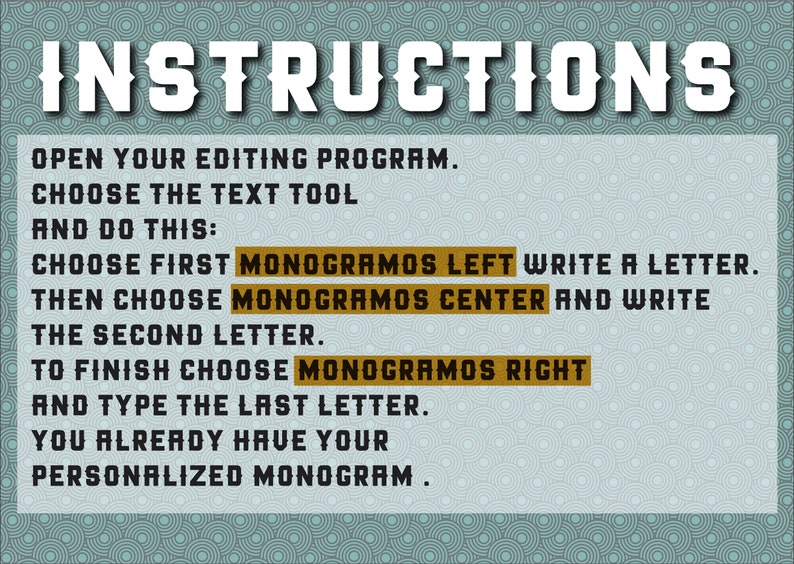 MONOGRAMOS COMPLETE FONT set for make your Monogram. imagen 3