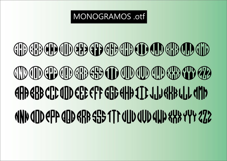 MONOGRAMOS COMPLETE FONT set for make your Monogram. imagen 4