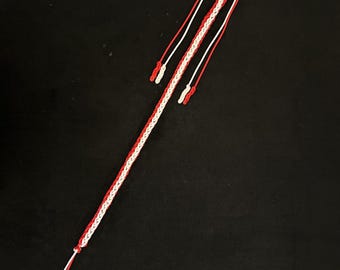 Red White GBW * Motorcycle Get Back Whip 40” Panic Snap Clasp * Old Skool Biker Gift