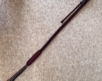 Cobra GBW * Motorcycle Get Back Whip 38” Black & Claret * Panic Snap Clasp * Old Skool Biker Gift