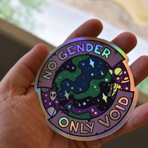 Holografische sticker zonder alleen geslacht VOID