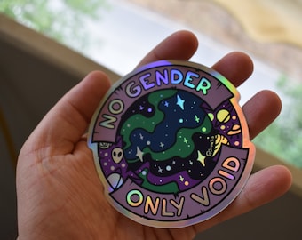No Gender Only VOID holographic sticker