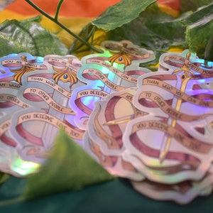 She-Ra Positivity glossy vinyl 3.5&quot; holographic stickers