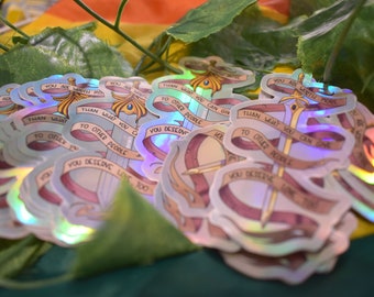 She-Ra Positivity glossy vinyl 3.5" holographic stickers