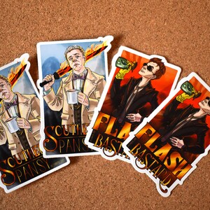 Good Omens inspiriert Crowley / Aziraphale 10cm glänzender Vinyl Sticker