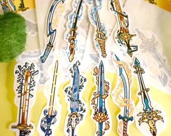 Fantasy Swords Paper Eco-Friendly stickers