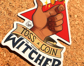 Toss A Coin To Your Witcher Eco-friendly matte 10cm sticker