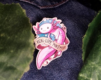 Axolotl Real-Life Pokemon double clutch wooden pin
