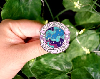No Gender Only VOID 4cm double clutch GLOW in the dark enamel pin