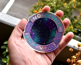 No Gender Only VOID holographic sticker