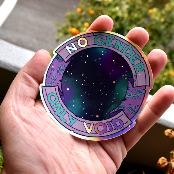 No Gender Only VOID holographic sticker