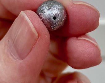Meteorite Rare 10mm Muonionalusta Round Bead - Treated (Will Not Rust: Shiny-Shiny-Shiny)!!!