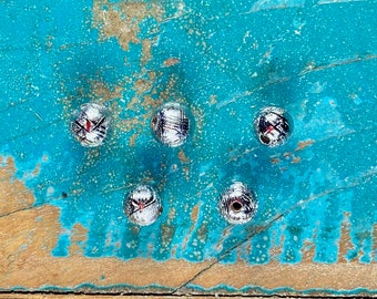 5mm Round Muonionalusta Meteorite Treated Beads