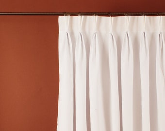 Triple Pinch Pleat Linen Curtain Panel with Cotton Lining - Tailored and Classic Look Drape