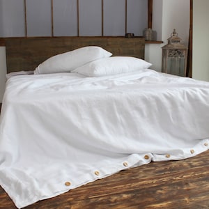 White linen beddind set, 3pcs set, twin/full/queen/king size options, ECO natural linen, medium weight linen bedding, bedding gift