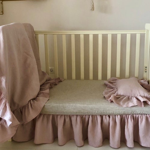 BABY COT VALANCE SHEET WITH FRILLS ALL ROUND FITS COT/COT BED CHECK 