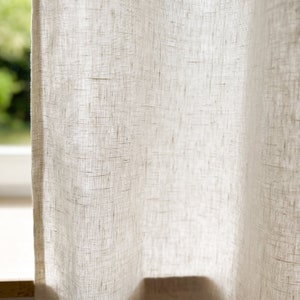 Exclusive Fabrics Heavy Natural Linen Curtain  - Multiway Hanging - Natural, Off-white, Ecru and Clay - Unlined, Blackout or Privacy Lined