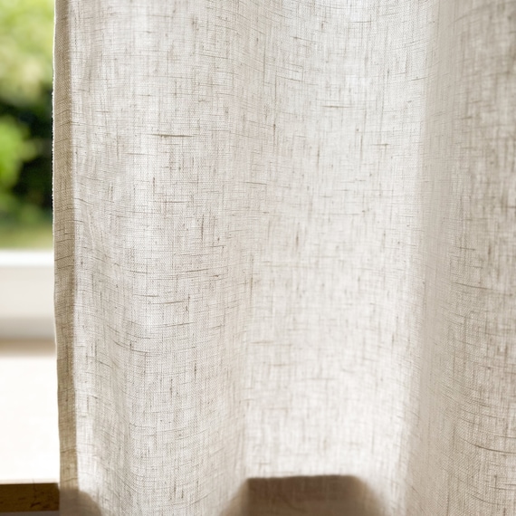 Exclusive Fabrics Heavy Natural Linen Curtain Multiway Hanging
