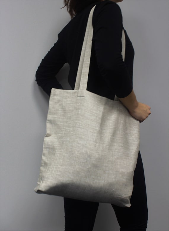 Linnen Everyday Tote Natural Casual Bag Grijze schoudertas Organic