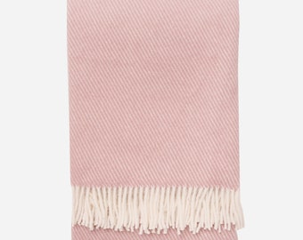 Tweed Powder Pink Throw Blanket - Sort to the Touch - 100% Pure Wool