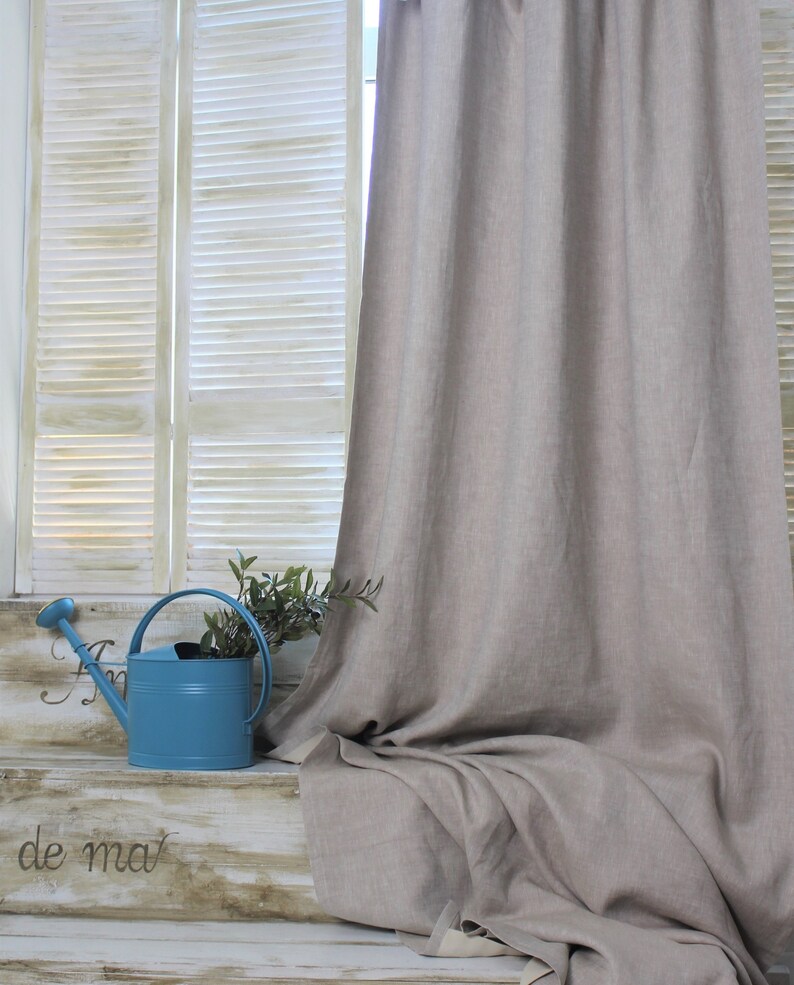 Sale Rod Pocket Linen Curtain Panel 53 Width X Etsy