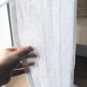 Pure Linen Sheer Curtain - Linen Lightweight Voile - Extra Long and Custom Size - Natural Window Treatments