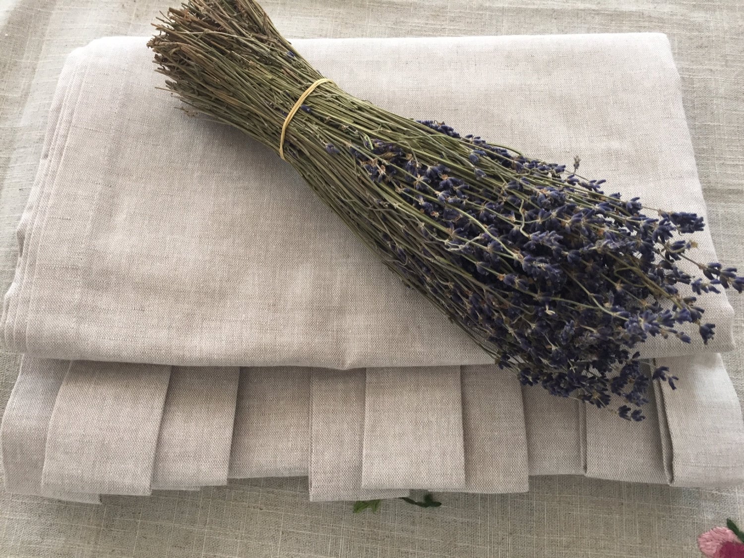 Panneaux de Rideaux en Lin avec Doublure Coton - Tab Top ou Ties Pole-Pocket Heading Drapés sur Mesu