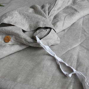 White linen beddind set, 3pcs set, twin/full/queen/king size options, ECO natural linen, medium weight linen bedding, bedding gift image 5