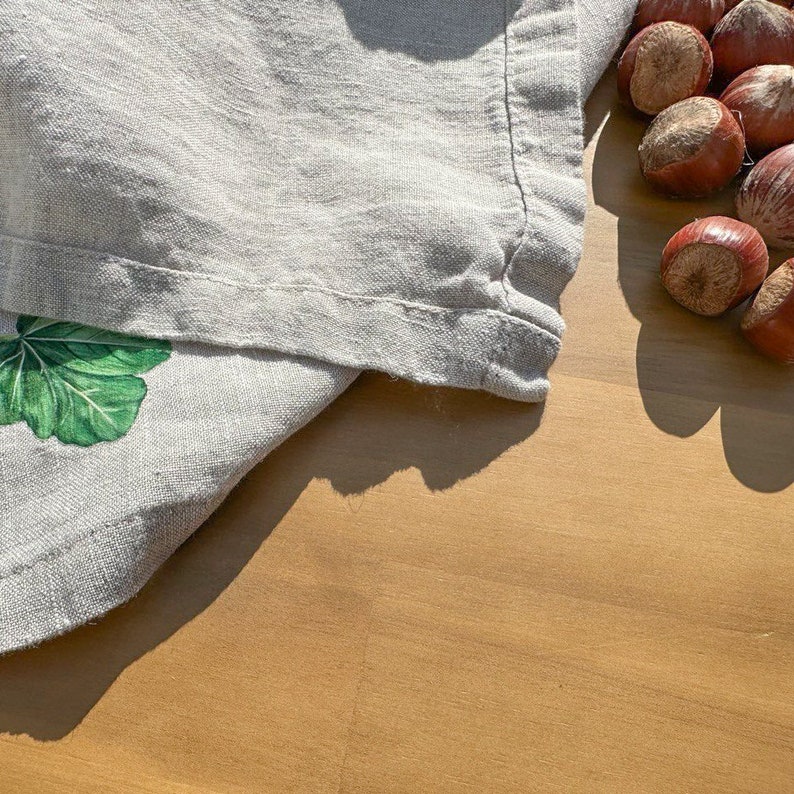 2pcs Linen Tea Towels with Pumpkin Print Fall Theme Kitchen Decor image 4